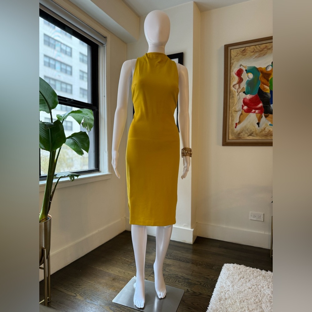 Aritzia Babaton Bodycon Midi Dress Mustard Size 2